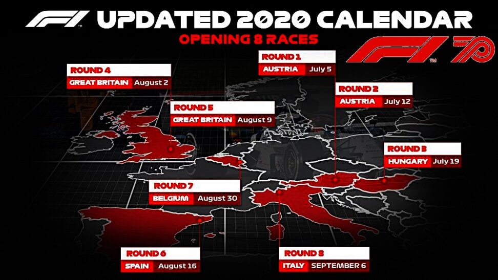 Formula 1 confirma su nuevo calendario 2020