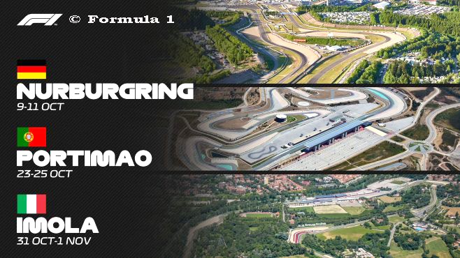 Portimão, Imola y Nürburgring se integran a la temporada 2020 de F1
