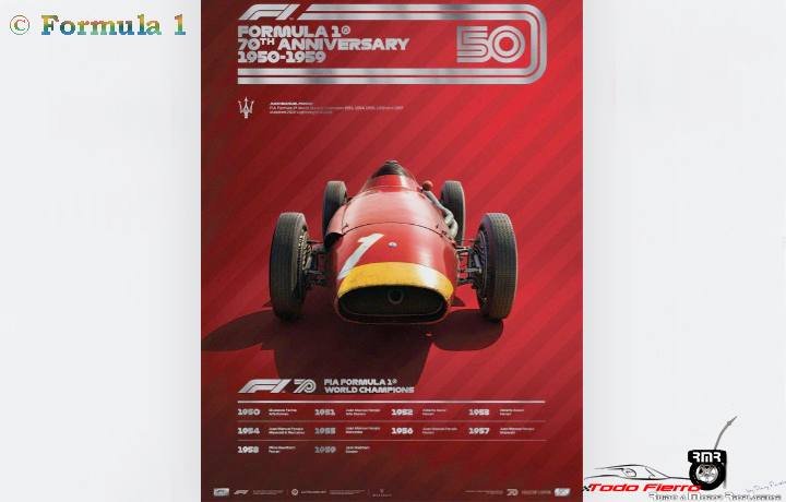 Fangio en la colección de pósteres de F1 conmemorativos por su 70º aniversario