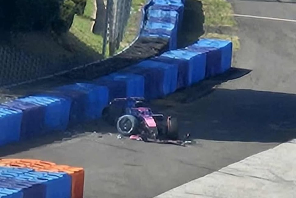 Fuerte accidente de Colapinto en los test de Pirelli en Hungría